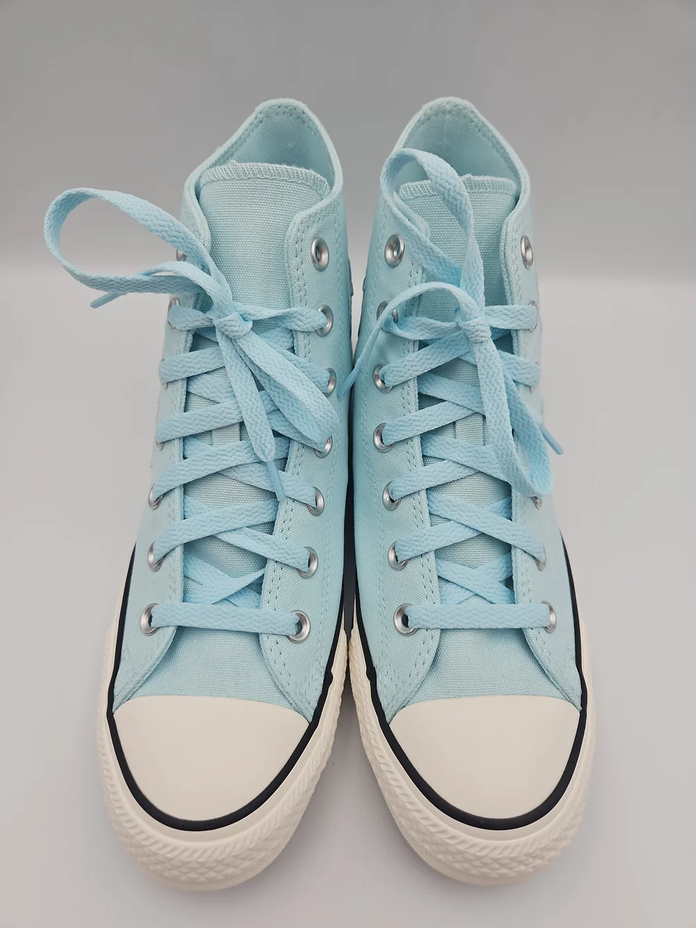 Converse Women's High-Top Sneakers in Light Blue with Floral Embroidery